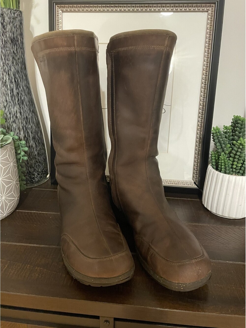 Teva Brown Tall Side Zip Barn Boots Women's Size 11